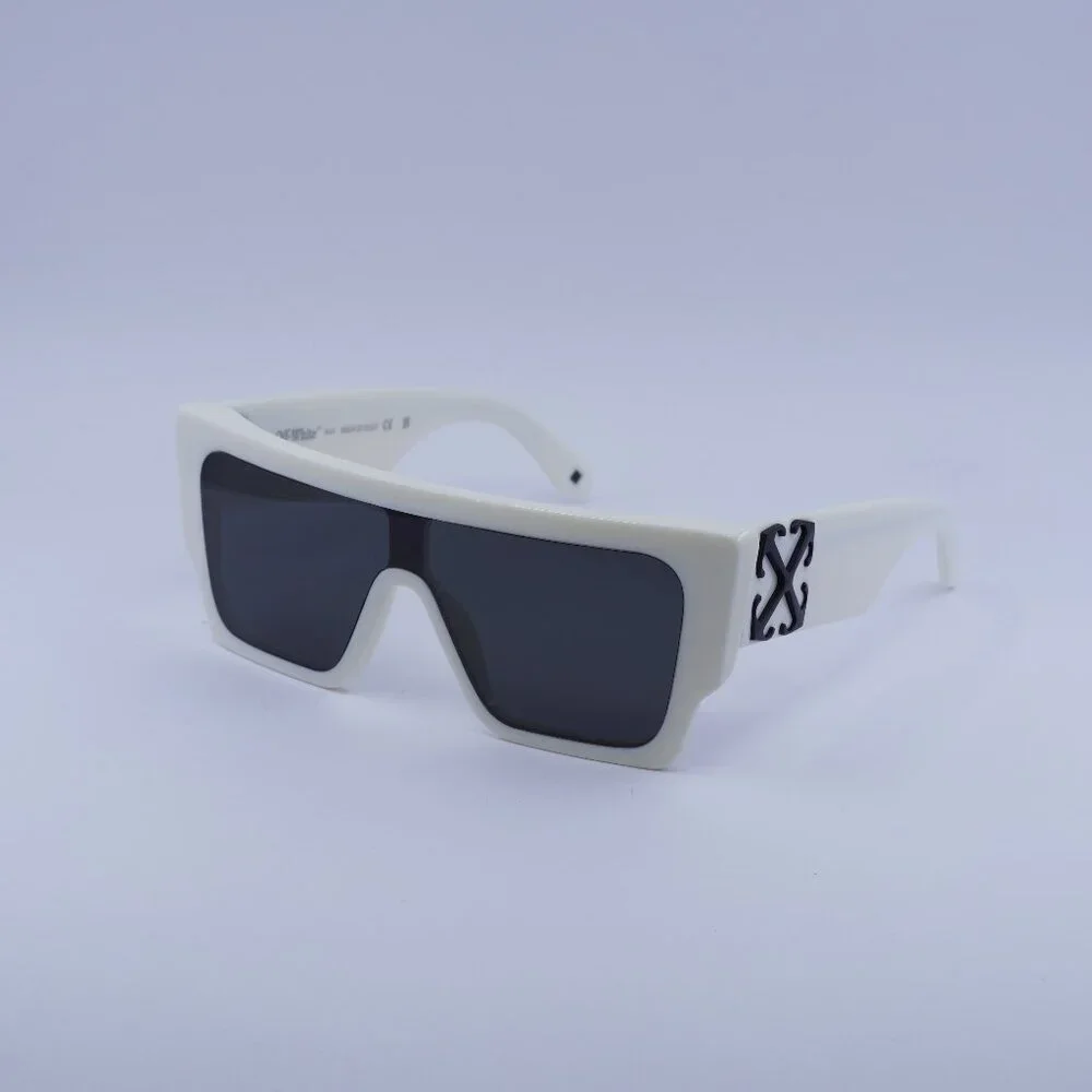 Off-White OERI14F MARION 0107 Sunglasses White Shield Frame, Dark Grey Lenses